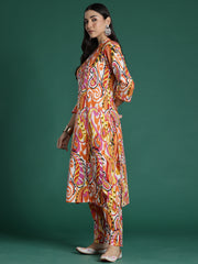 Multi Printed Straight Kurta Trousers set