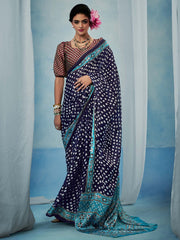 Women's Satin Silk Printed Designer Saree With Blouse Piece