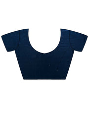 Women's Satin Teal blue Embellished Designer Saree With Blouse Piece