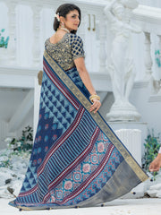 Women's Viscose Silk Woven Design Designer Saree With Blouse Piece