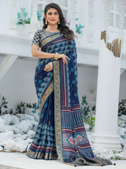 Women's Viscose Silk Woven Design Designer Saree With Blouse Piece