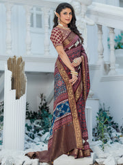 Women's Viscose Silk Woven Design Designer Saree With Blouse Piece
