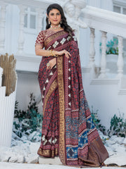 Women's Viscose Silk Woven Design Designer Saree With Blouse Piece