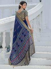 Women's Viscose Silk Woven Design Designer Saree With Blouse Piece