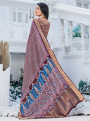 Women's Viscose Silk Woven Design Designer Saree With Blouse Piece