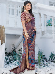 Women's Viscose Silk Woven Design Designer Saree With Blouse Piece