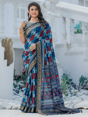 Women's Viscose Silk Woven Design Designer Saree With Blouse Piece