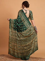 Women's Pure Crepe Printed Designer Saree With Blouse Piece