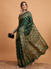 Women's Pure Crepe Printed Designer Saree With Blouse Piece