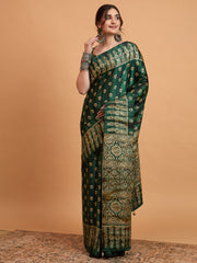 Women's Pure Crepe Printed Designer Saree With Blouse Piece