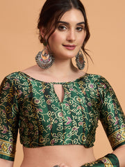 Women's Pure Crepe Printed Designer Saree With Blouse Piece