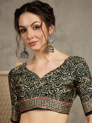 Women's Pure Crepe Printed Designer Saree With Blouse Piece