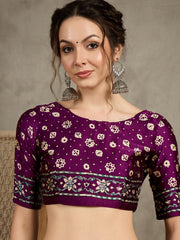 Women's Pure Crepe Printed Designer Saree With Blouse Piece