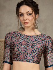 Women's Pure Crepe Printed Designer Saree With Blouse Piece