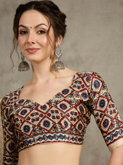 Women's Pure Crepe Printed Designer Saree With Blouse Piece