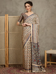 Women's Pure Crepe Printed Designer Saree With Blouse Piece