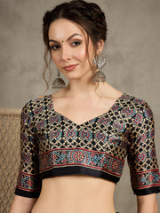 Women's Pure Crepe Printed Designer Saree With Blouse Piece