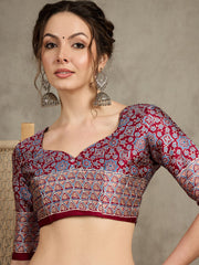 Women's Pure Crepe Printed Designer Saree With Blouse Piece