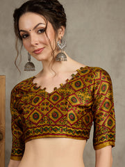 Women's Pure Crepe Printed Designer Saree With Blouse Piece