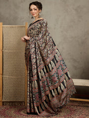 Women's Pure Crepe Printed Designer Saree With Blouse Piece