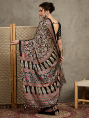 Women's Pure Crepe Printed Designer Saree With Blouse Piece