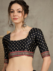 Women's Pure Crepe Printed Designer Saree With Blouse Piece