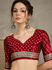 Women's Pure Crepe Printed Designer Saree With Blouse Piece