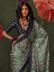 Women's Crepe Printed Designer Saree With Blouse Piece