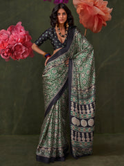 Women's Crepe Printed Designer Saree With Blouse Piece