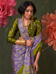 Women's Crepe Printed Designer Saree With Blouse Piece