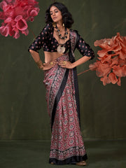 Women's Crepe Printed Designer Saree With Blouse Piece