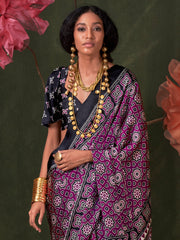 Women's Crepe Printed Designer Saree With Blouse Piece