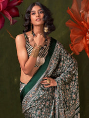 Women's Crepe Printed Designer Saree With Blouse Piece