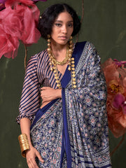 Women's Crepe Printed Designer Saree With Blouse Piece