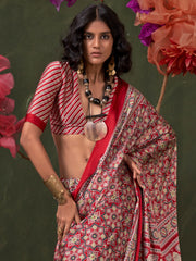 Women's Crepe Printed Designer Saree With Blouse Piece