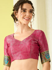 Women's Viscose Silk Olive Woven Design Designer Saree With Blouse Piece