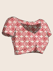 Women's Satin Printed Designer Saree With Blouse Piece