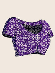 Women's Satin Printed Designer Saree With Blouse Piece
