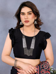 Women's Crepe Printed Designer Saree With Blouse Piece