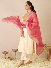Green Embroidered Straight Kurta Trousers With Dupatta set