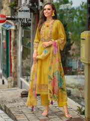 Maroon Embroidered Straight Kurta Trousers With Dupatta Set