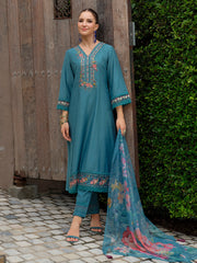 Black Embroidered Anarkali Kurta Trousers With Dupatta Set