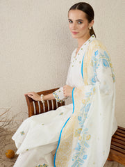 Burgundy Embroidered Anarkali Kurta Trousers With Dupatta Set