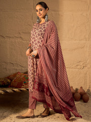 Yellow Embroidered Straight Kurta Trousers With Dupatta Set
