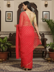 Women's Chiffon Pink Solid DesignerSaree With Blouse Piece