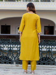 Green Printed Straight Kurta Trousers With Dupatta set