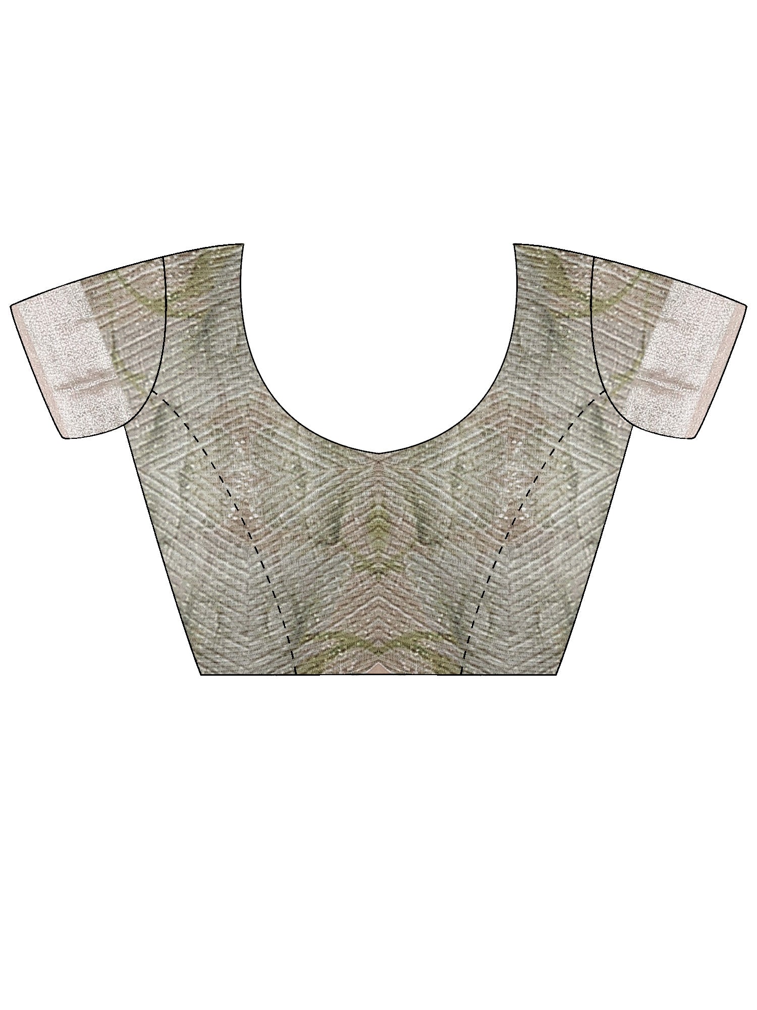 Women's Cotton Silk Beige Digital Print Designer Saree With Blouse Piece