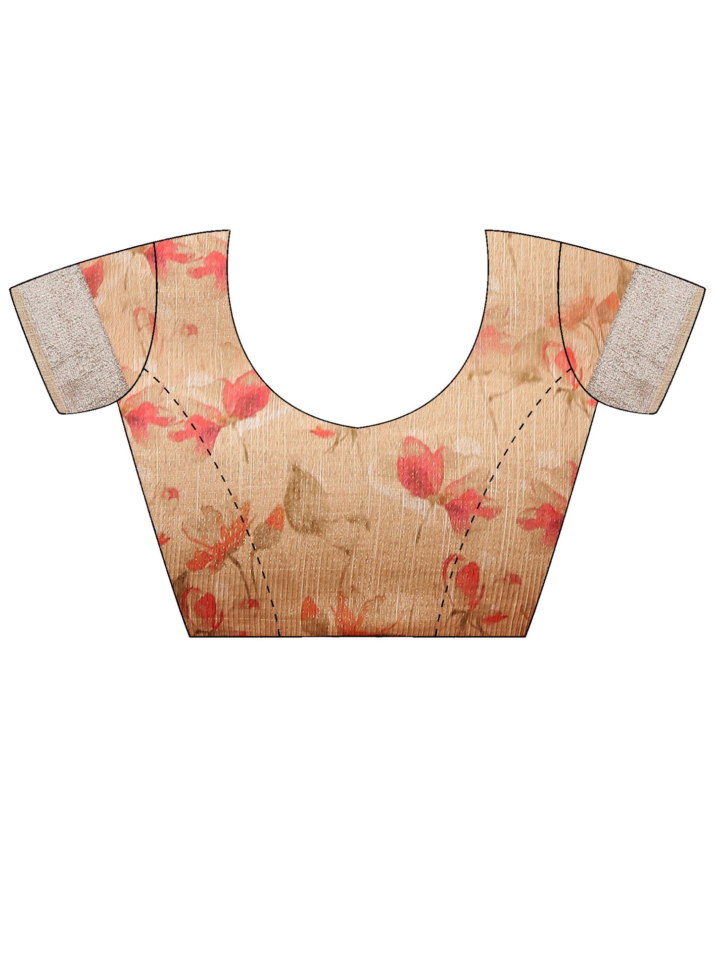 Women's Cotton Silk Peach Digital Print Designer Saree With Blouse Piece