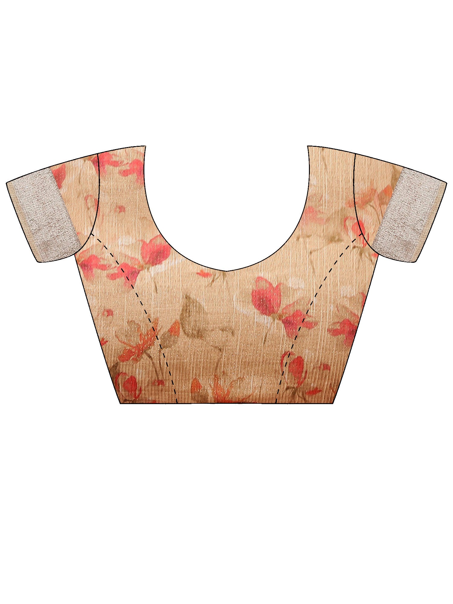 Women's Cotton Silk Peach Digital Print Designer Saree With Blouse Piece