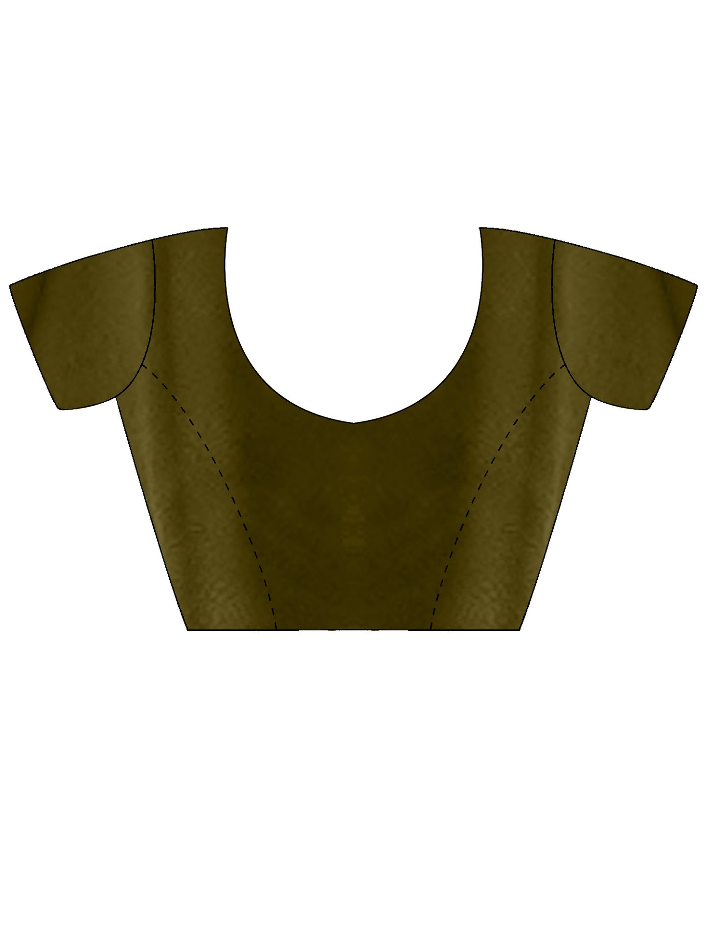 Women's Satin Olive Solid Designer Saree With Blouse Piece